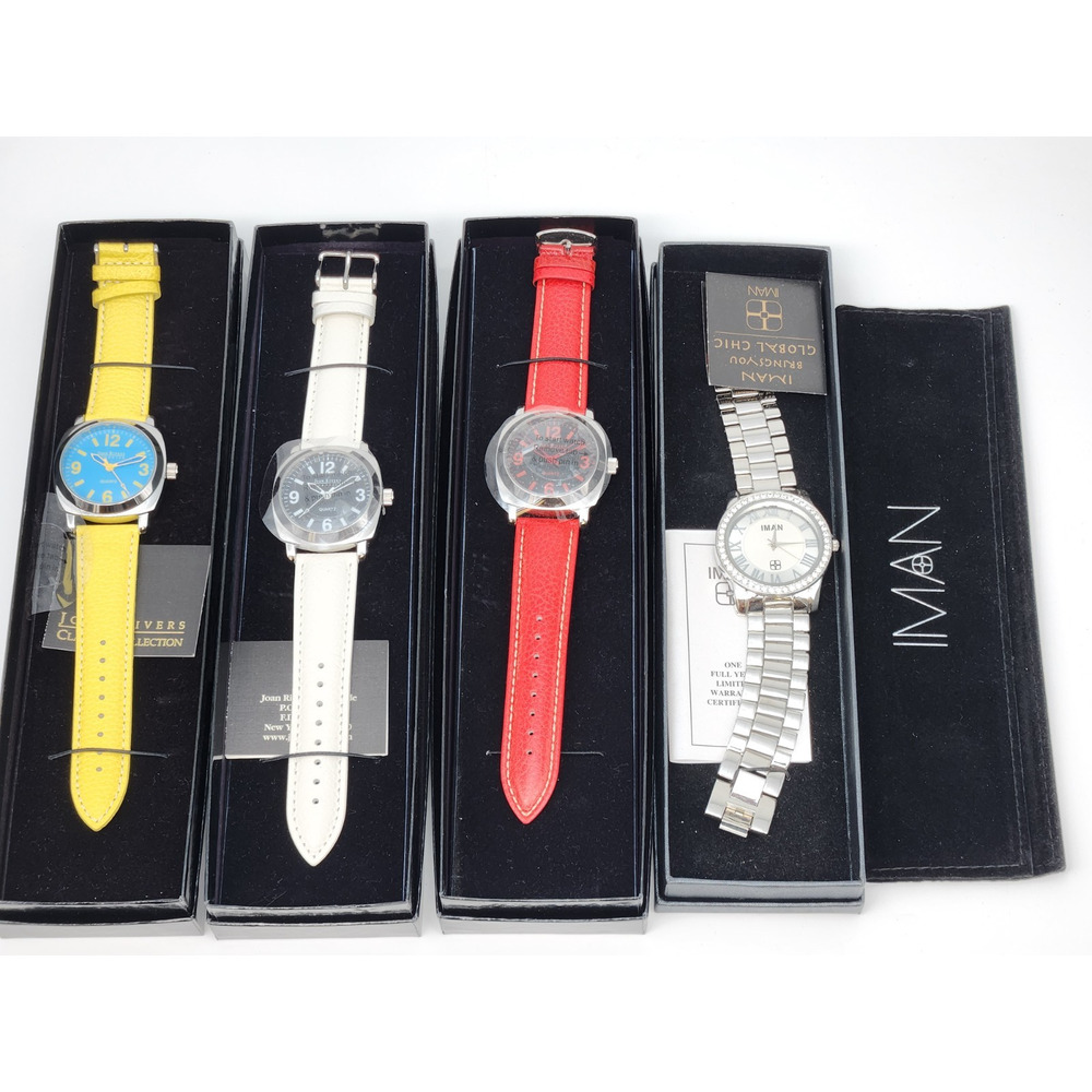 LOT OF JOAN RIVERS Classic Collection Leather Strap Watches W/box NOS